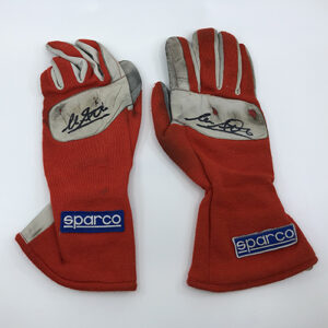 Michele Alboreto Signed 1987 Race Used Ferrari Gloves